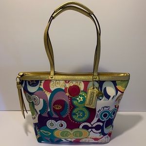 ❌SOLD❌Coach Multicolor Tote Bag